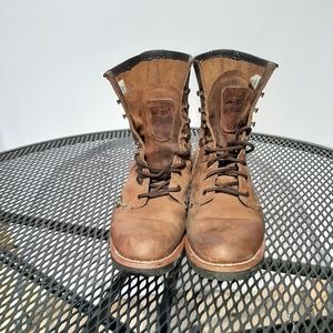 AdTec Men's 9" Brown Genuine Leather Logger Boots